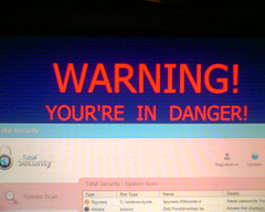 Warning message on a PC monitor