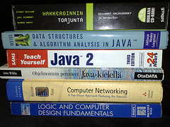 Pile of computer books